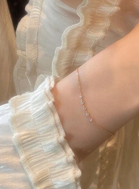 极细仿排钻手链女轻奢小众精致