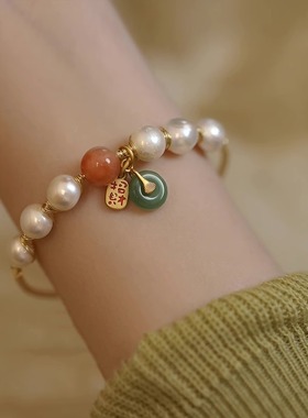 串珠手链女珍珠手饰港风复古手镯