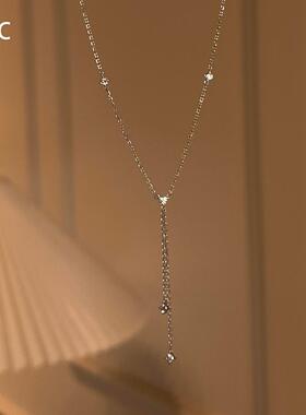 银色满天星流苏项链女时尚高级感