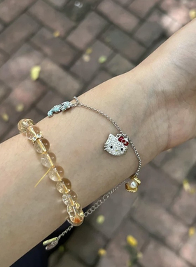 可爱kt猫猫贝壳海马手链女款