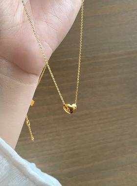 金色爱心项链女款轻奢高级感吊坠