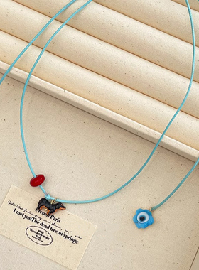 可爱吊坠小狗项链女款