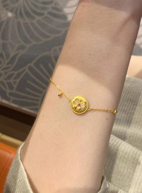 复古金色蝴蝶结手链轻奢小众精致