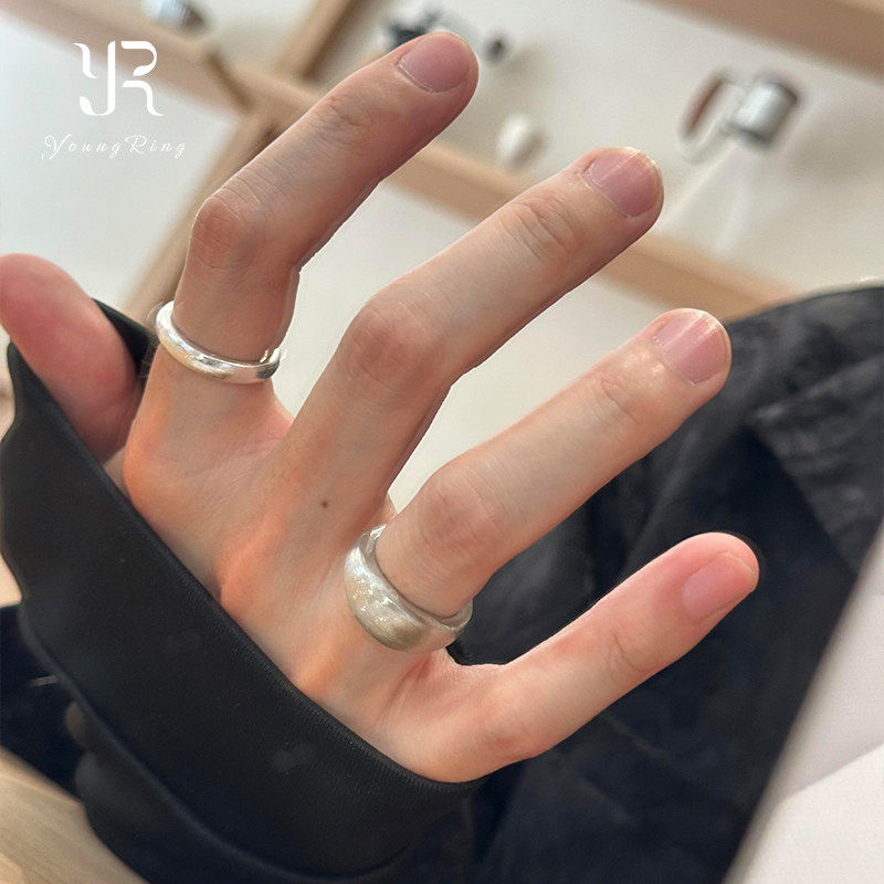 Silver matte plain ring for women 2026 new style stacking wear