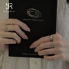 Silver narrow edge plain small round bead ring 2026 new style