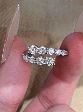 银色交叉仿莫桑钻戒指女食指戒