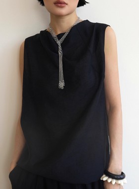 银色长款蕾丝项链女2025新款百搭