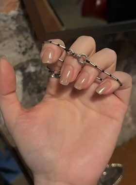 黑色圈圈环扣手链女轻奢小众精致