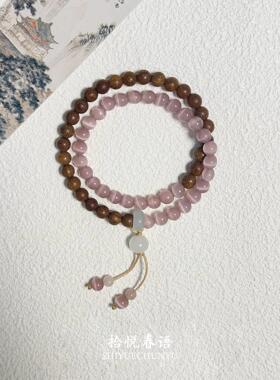 檀木拼接猫眼手串女2026新款百搭