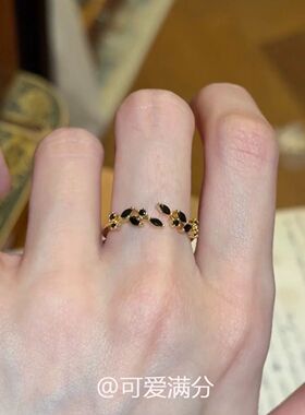 黑金色麦穗戒指女2026新爆款精致