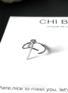 玫瑰花不规则素圈戒指百搭食指戒