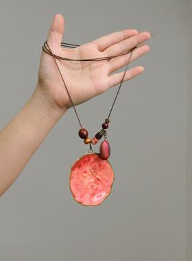 芭乐果滴胶切片项链女配饰颈链