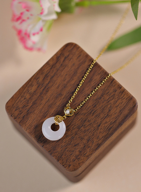 925银和田玉平安扣项链轻奢小众