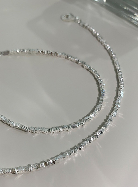 925银三角碎银手链女ins小众设计