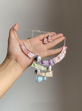 莫奈花园~多巴胺几何线条项链