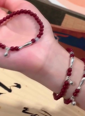 S925纯银锦鲤朱砂手串轻奢小众精致高级感铃铛手链女生送闺蜜手饰