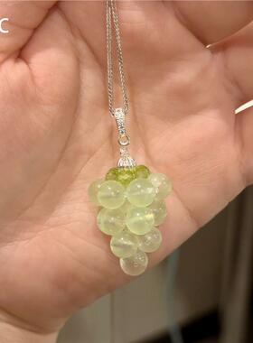 冰透青提葡萄串项链女高级感颈链