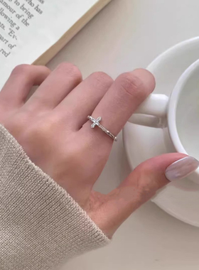 闪耀十字架戒指女2025新款