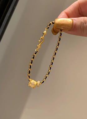 黑金编织小蛮腰手链女款