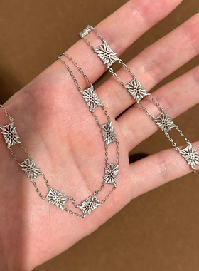 vintage中古格桑花项链女款