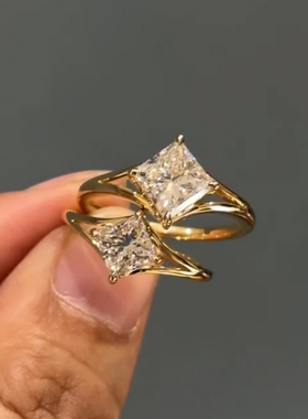 爆闪公主仿方钻戒指女2025新款