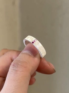 银色拉丝素圈戒指女2026新款百搭