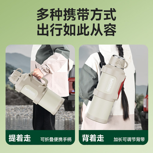 保温壶户外大容量保温杯不锈钢泡茶杯子便携热水壶车载家用暖水瓶 - 图1