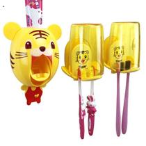 Cartoon Suction Cup Toothbrush Holder Suction wall Tooth Cylinder Bathroom Toothbrushing Cup Suit Creative Gargling Cup Wall-mounted toiletries