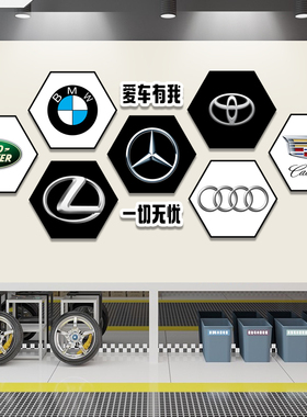 时尚跑车装饰画汽车标志名车豪车赛车4s店挂画照片墙组合简约装饰