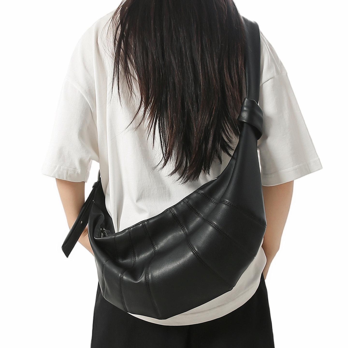 高级感饺子包2025新款休闲斜挎包男女小众可颂牛角包通勤单肩男包,淘宝优惠券,粉丝福利购,淘宝优惠卷