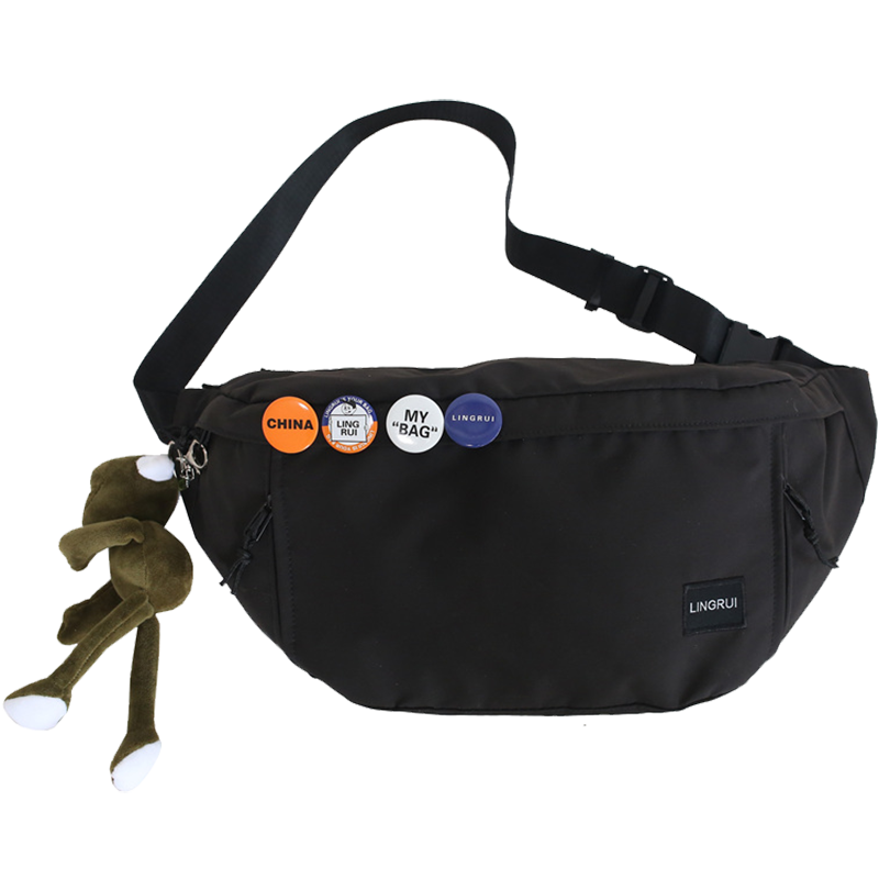 胸包男士ins潮牌大容量斜挎包夏季休闲百搭包包男单肩包个性腰包,淘宝优惠券,粉丝福利购,淘宝优惠卷