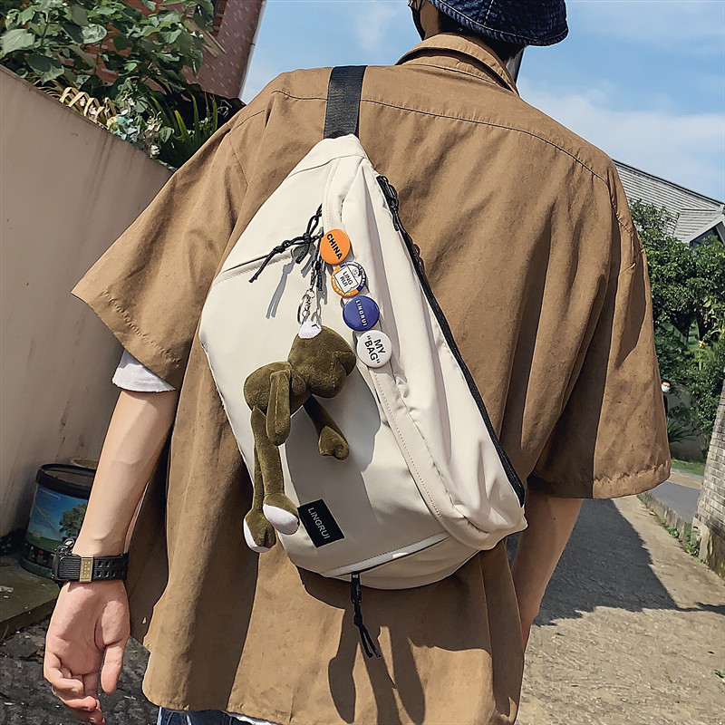 胸包男士ins潮牌大容量斜挎包夏季休闲百搭包包男单肩包个性腰包,淘宝优惠券,粉丝福利购,淘宝优惠卷