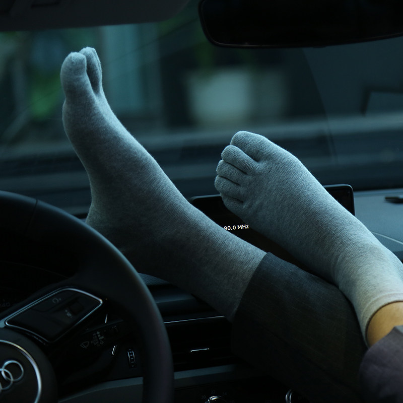 男女飒爽防臭中短筒中厚无跟五指袜 飒爽短袜/打底袜/丝袜/美腿袜