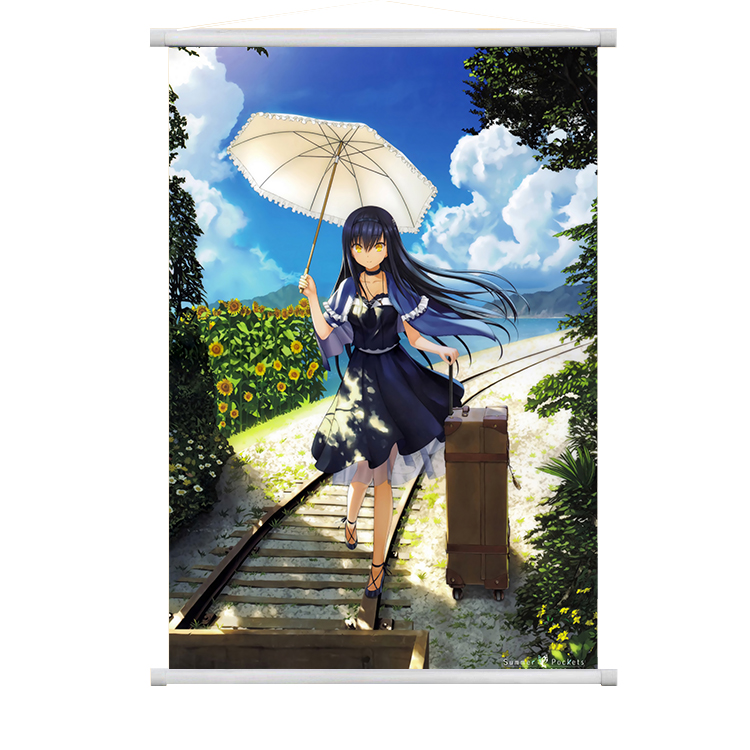 Summer Pockets 鸣濑白羽 空门苍 久岛鸥 周边卷轴布挂画海报包邮