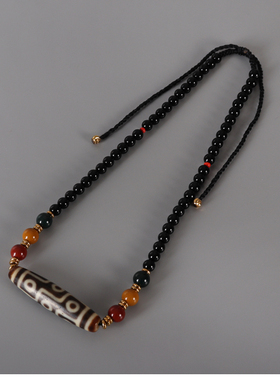 原创西藏九眼天珠毛衣链 藏式项链吊坠男女本命年饰品 节日礼物