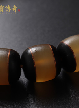 原创设计牛角镶嵌羊角老型桶珠手持串 佛珠念珠 长手串男女