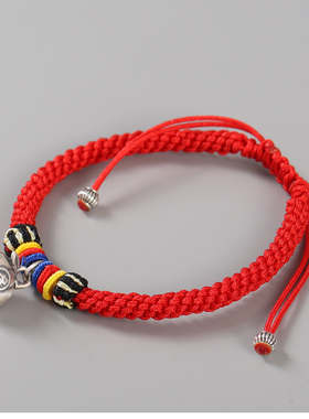 民族风99足银多福南瓜手链 玉米结红手绳 本命年饰品节日礼物