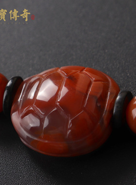 原创设计南红圆珠手链 南红象神手串单圈南红龟甲手串 男女