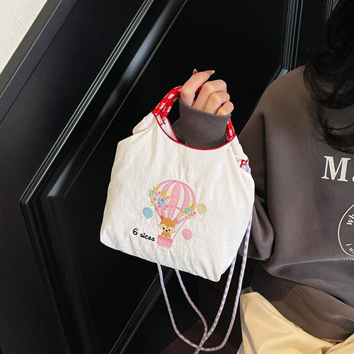 日本ballchain新款自制刺绣迷你环保袋女式夏天放手机手提小包包 - 图0