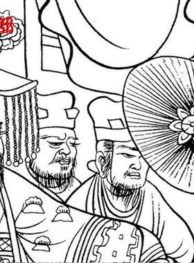 5敦煌莫高窟第220窟维摩诘经变文殊初唐工笔画白描底稿线描横幅