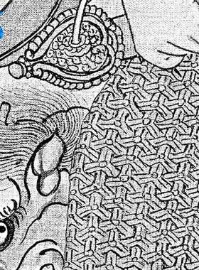 古画神仙工笔画白描底稿实物白纸线描画稿明陆治二郎神搜山图长卷