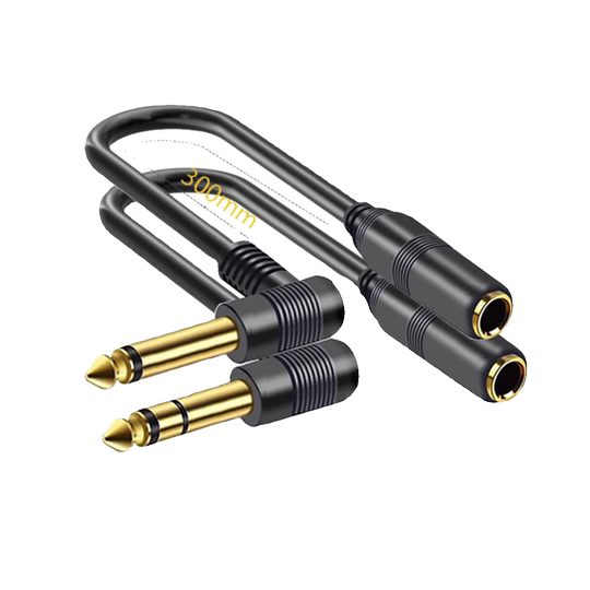 6.5mm大二芯三芯公转母麦克风话筒延长线6.35mm公对母吉他延长线