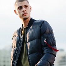 Alpha Alpha Industrial MA-1 ECHO Thin Cotton Flying Jacket Light Weight ma1 Knit Collar Warm Jacket