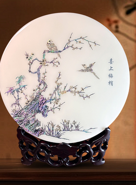 扬州非遗彩螺钿镶嵌漆器公司礼品乔迁婚庆礼品台屏摆件螺钿工艺品