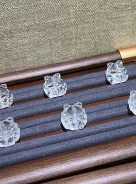 天然水晶雕刻件白水晶九尾小提溜小挂件小吊坠小挂件DIY配件
