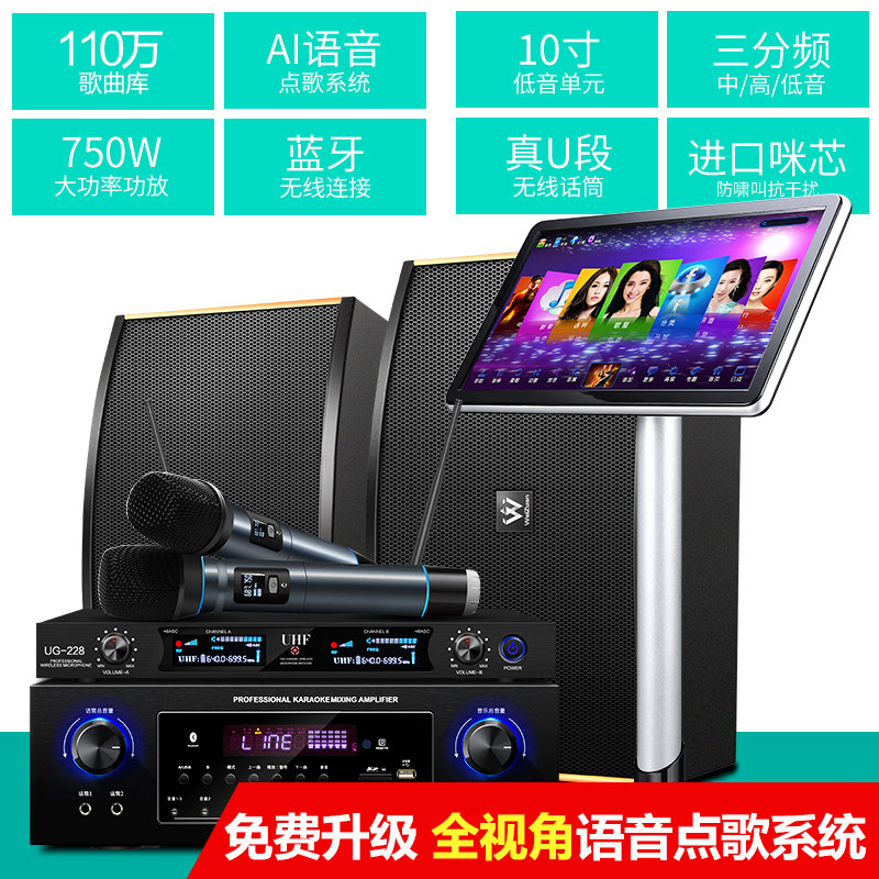 威钻9800家庭ktv套装专业家用音响 威钻KTV/卡拉OK音箱