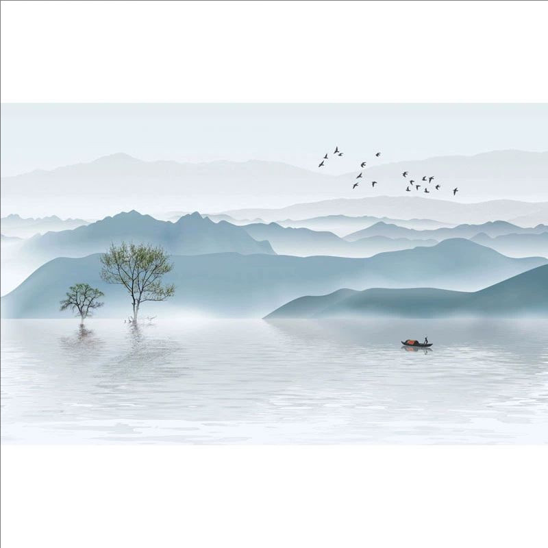 3D水墨山水中式床头沙发定制壁画客厅8D电视背景墙壁纸画墙布墙纸,淘宝优惠券,粉丝福利购,淘宝优惠卷