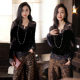 Sexy hollow velvet patchwork commuting ເສື້ອ lace slim