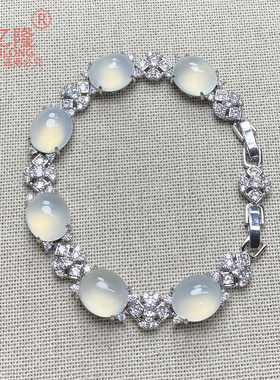 冰玉髓手链子翡翠色百搭玛瑙手串