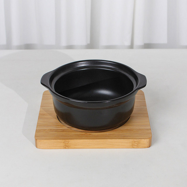 Thickened wooden casserole iron pot iron tray casserole heat insulation pad
